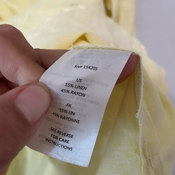 Cooper and Ella Linen Blend Pastel Yellow Blouse - Picture 3 of 6